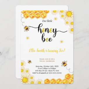 Bee Birthday Invitation