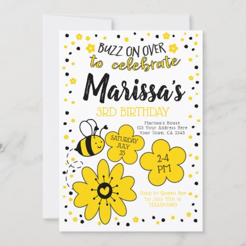 Bee Birthday Invitation