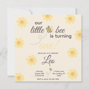 Bee Birthday Invitation