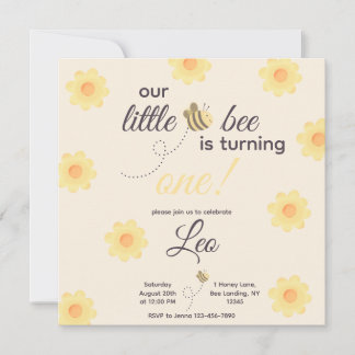 Bee Birthday Invitation