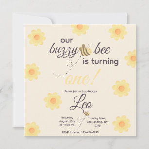 Bee Birthday Invitation