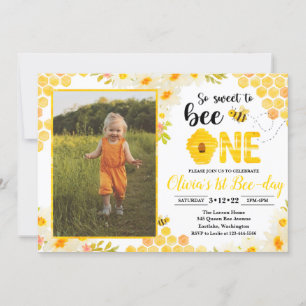 Bee Birthday Invitation Bee 1st Birthday Invite