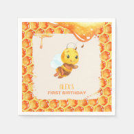 Bee Birthday Napkin - Custom