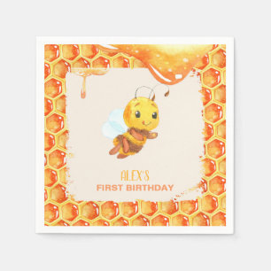 Bee Birthday Napkin - Custom