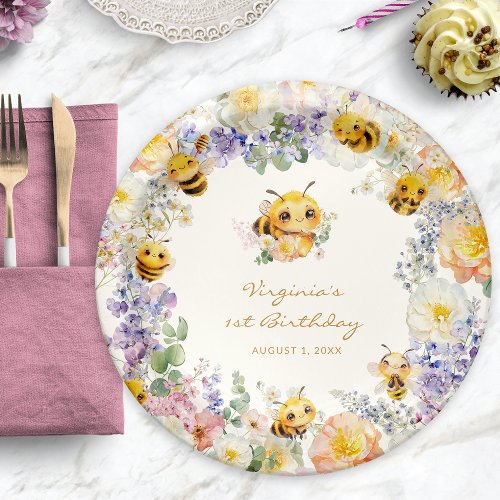 Bee Birthday Paper Plates