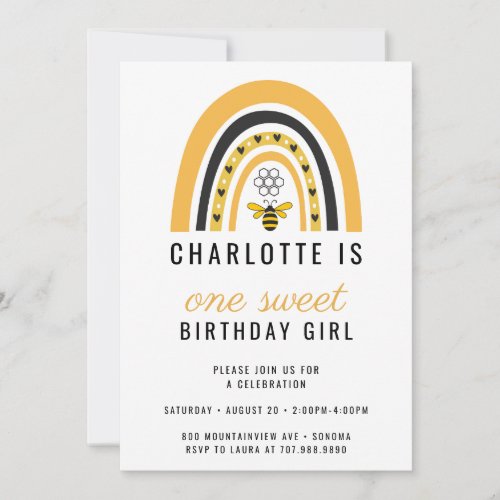 Bee Birthday Party Invitation