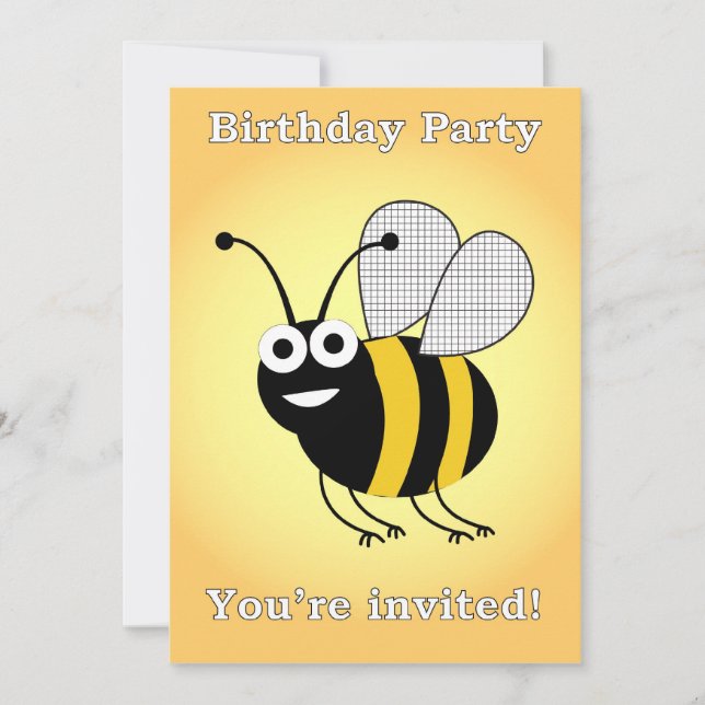 bee birthday party invitation (Front)