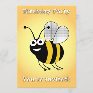 bee birthday party invitation