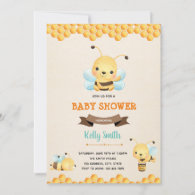 Bee birthday shower invitation