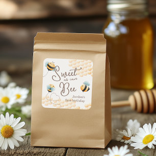 Bee Birthday Square Sticker