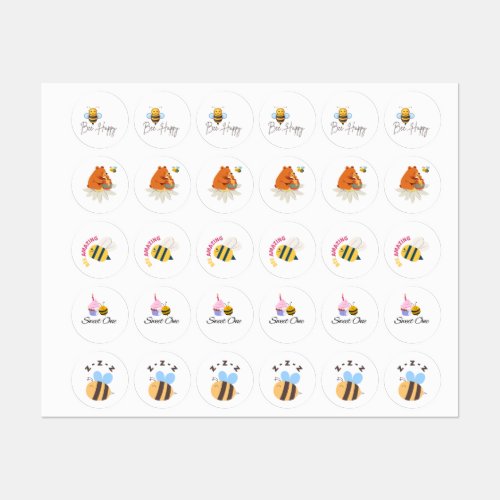 Bee Birthday Sticker Set