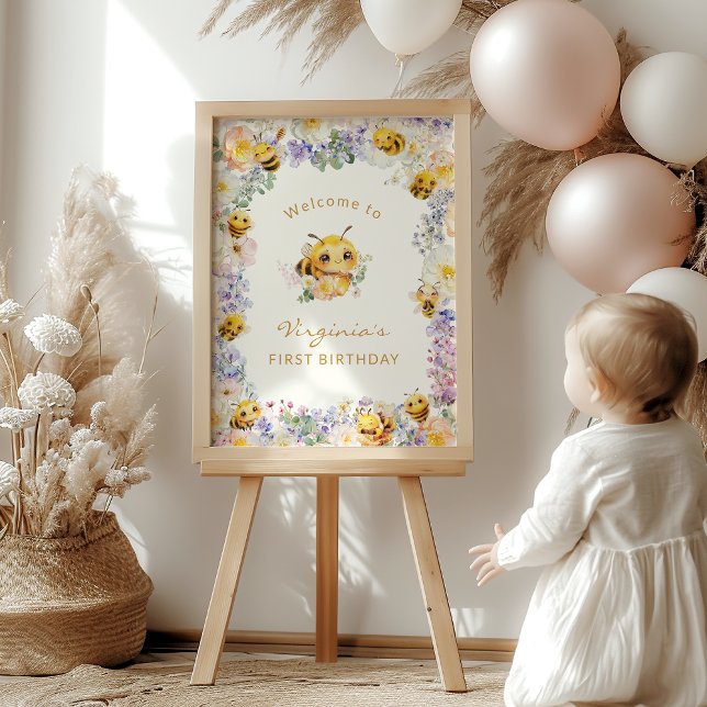 Bee Birthday Welcome Foam Board (Bee Birthday Welcome Foam Board
)