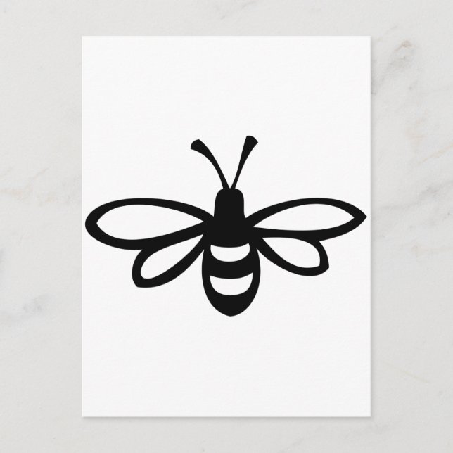 Bee [black] postcard (Front)