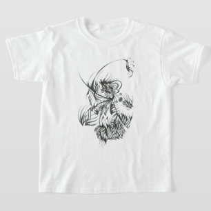Bee Black White Abstract Tribal Tattoo Art T-Shirt