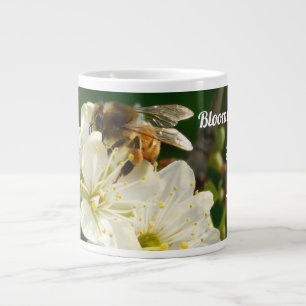 Bee & Blossom Macro   Personalized Name Mug