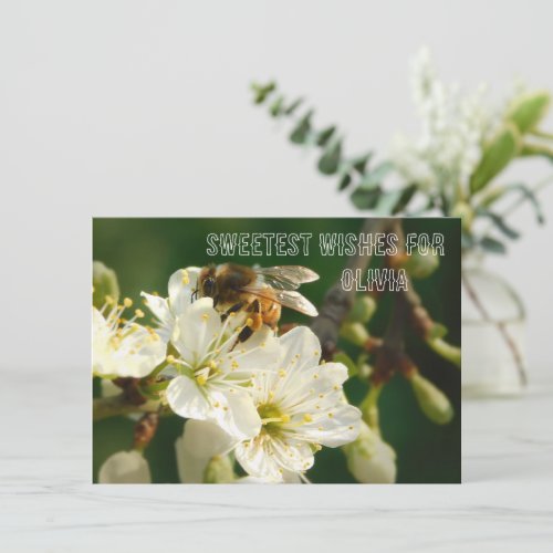 Bee & Blossom | Personalized Name Greeting Car Enclosure Card