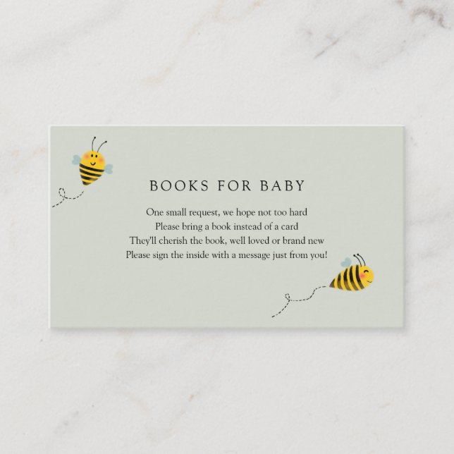 Bee Books for Baby insert card (Front)