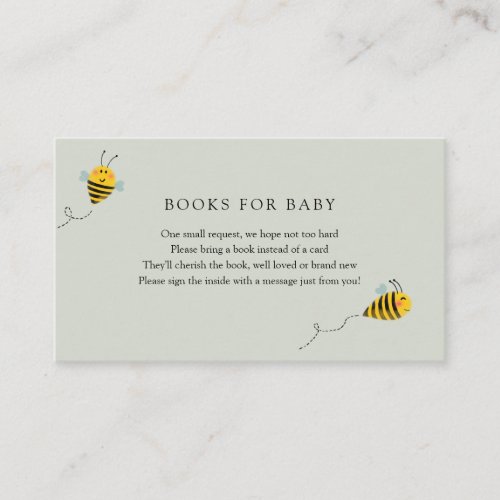 Bee Books for Baby insert card