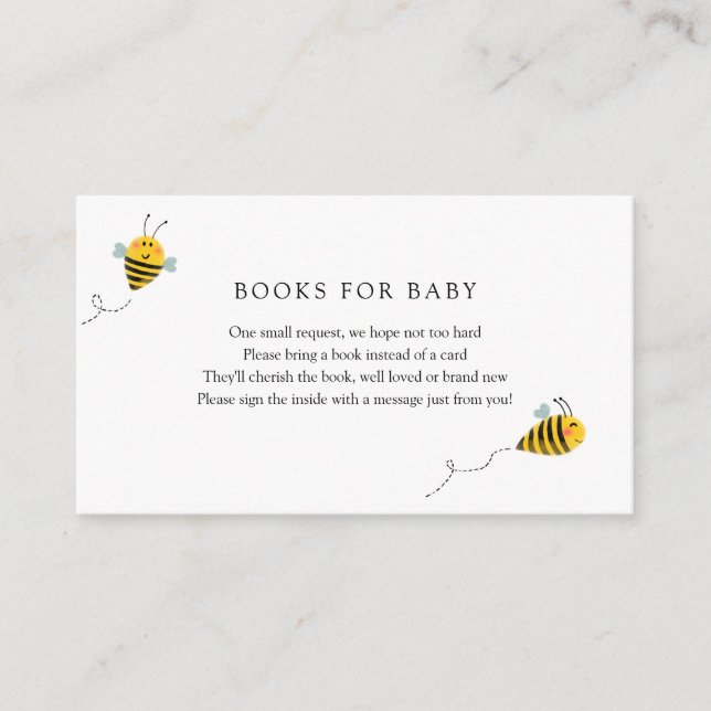 Bee Books for Baby insert card (Front)