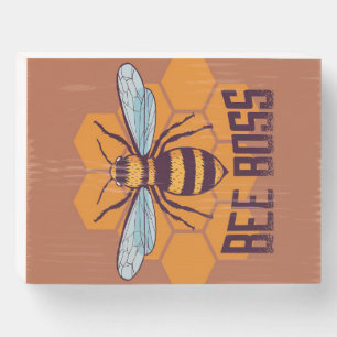 Bee Boss Bee Gifts ,I Love Bee, Beekeeping Gifts Wooden Box Sign