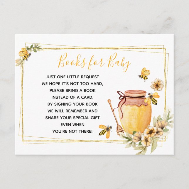 Bee Botanical Books For Baby Enclosure Card (Front)