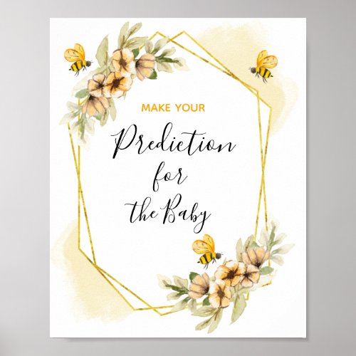 Bee Botanical Floral Predictions for baby Poster