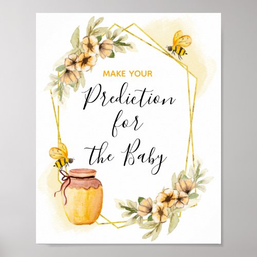 Bee Botanical Watercolor predictions for baby Post Poster