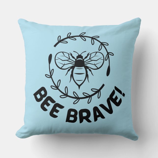 bee brave throw pillow (Front)
