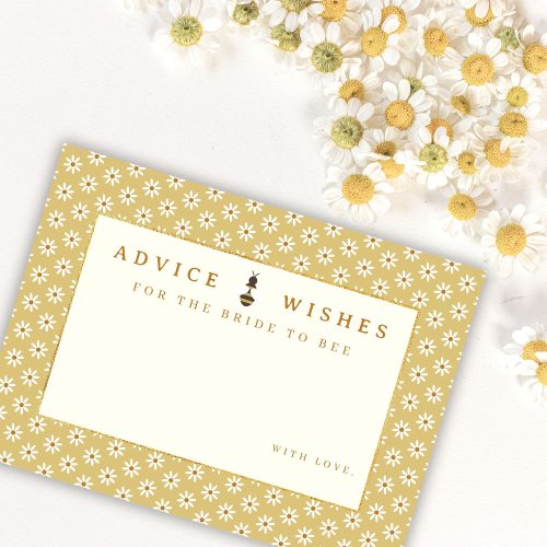 Bee Bridal Shower Advice and Wishes Message Enclosure Card