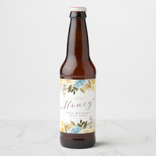 Bee Bridal Shower Beer Bottle Label (Front)