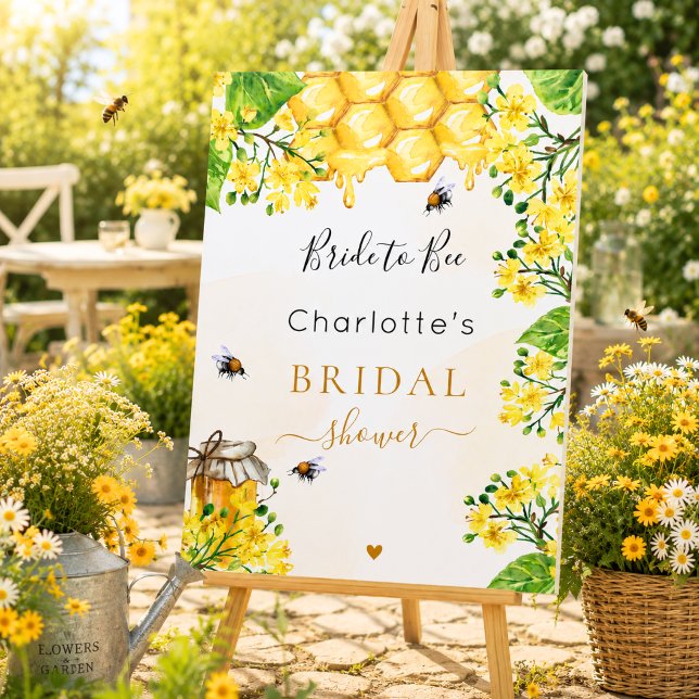 Bee Bridal Shower Bride to bee yellow florals Foam Board (Creator Uploaded)
