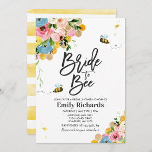Bee Bridal Shower Invitation Floral Bride To Bee