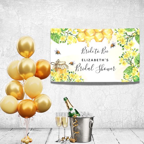 Bee Bridal Shower mom to bee yellow florals Banner