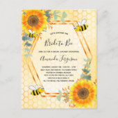 Bee Bridal shower sunflowers greenery bride to bee Invitation Postcard (Front)