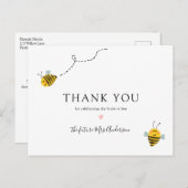 Bee Bridal Shower Thank You Postcard (Front/Back)