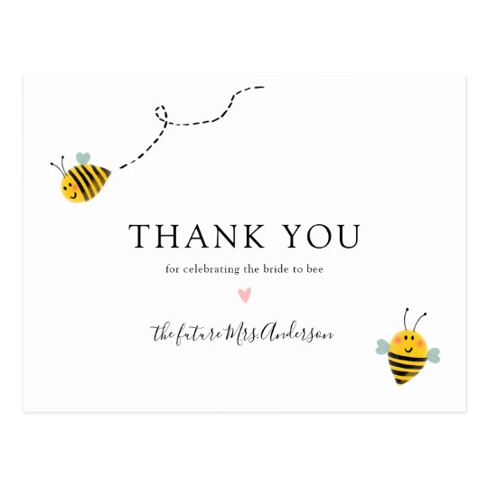 Bee Bridal Shower Thank You Postcard | Zazzle.com