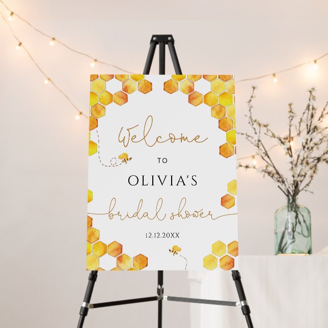 Bee bridal shower welcome foam board (In Situ (Stand))
