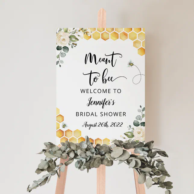 Bee Bridal Shower Welcome Foam Board Zazzle