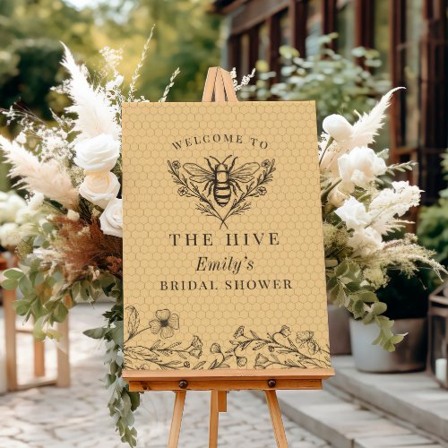 Bee Bridal Shower Wildflower Welcome Sign