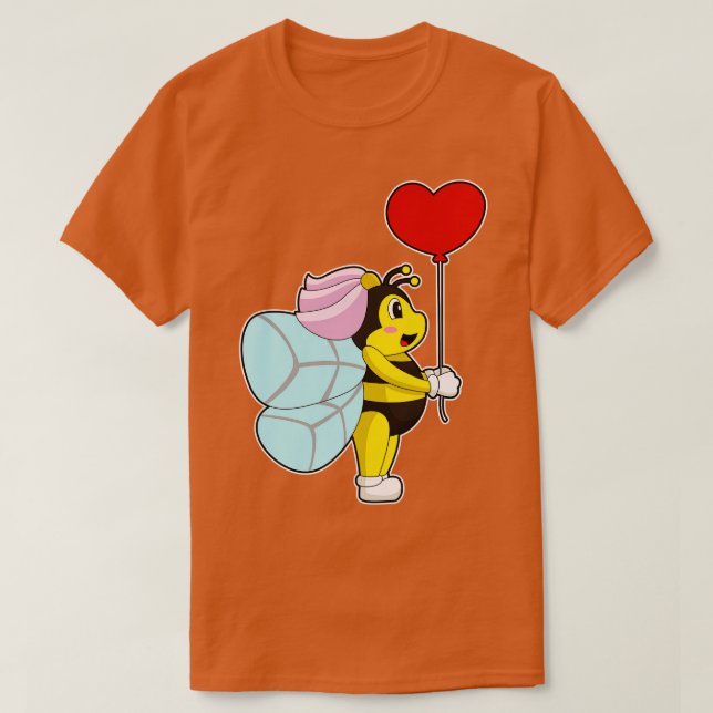 Bee Bride Balloon Wedding T-Shirt (Design Front)