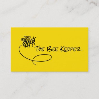 Bee Bright Yellow Background Sweet Flying Bees Business Card by camcguire at Zazzle