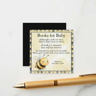Bee Bug Boy Baby Shower Enclosure Card