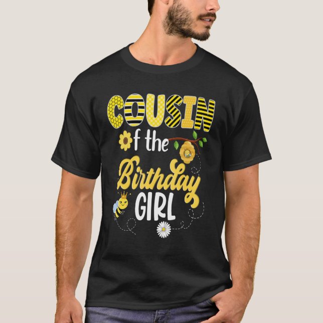 Bee Bumblebee Girl Birthday Hive Sweet 1st Party M T-Shirt (Front)