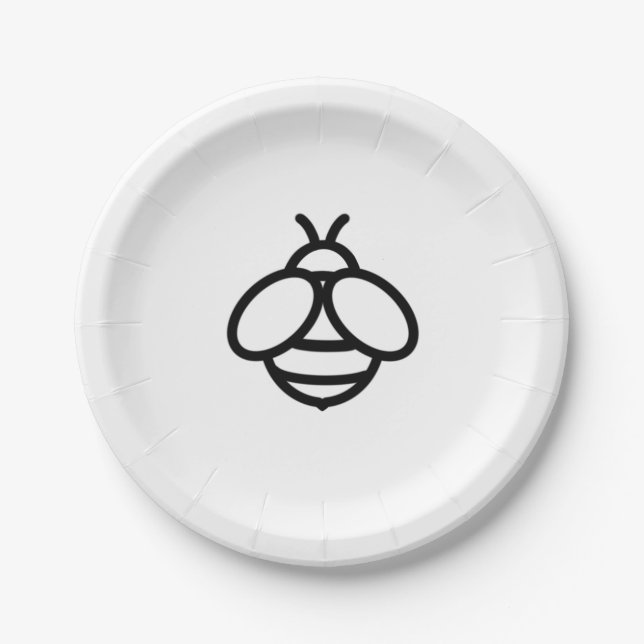 bee bumblebee honeybee paper plates (Front)