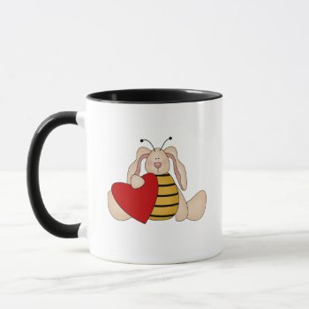 Bee Bunny Valentine Tshirts And Gifts Mug by valentines_store at Zazzle