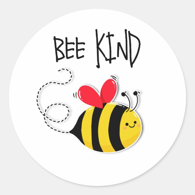 Bee Button badge Bee Kind Classic Round Sticker (Front)