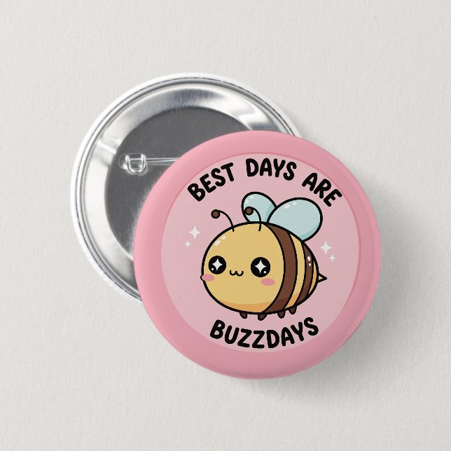 Bee Button – Cute Kawaii Bumblebee Pin (Front & Back)