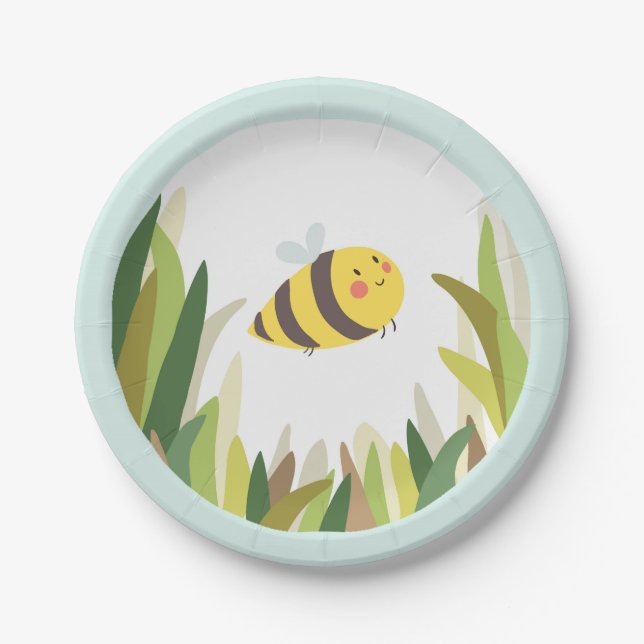Bee Buzz Bug Insect Paper Plate Outdoor Party (Front)