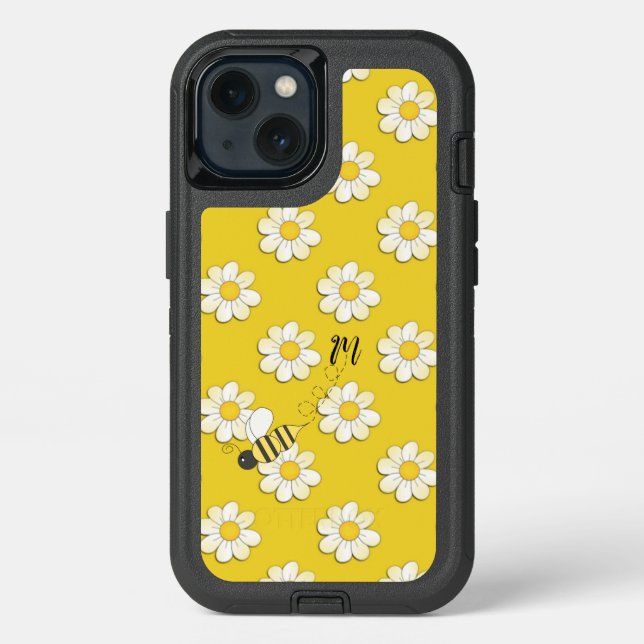 Bee Buzzing Daisies  Otterbox iPhone Case (Back)