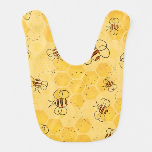 Bee Buzzing Honey Bees Bumblebee Art Baby Bib